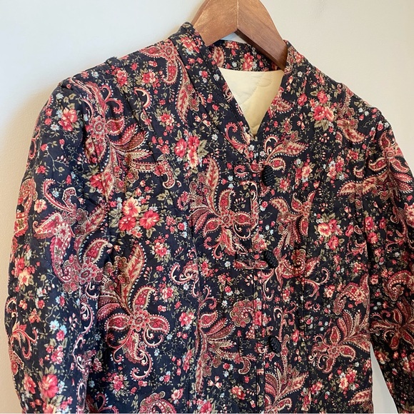 Vintage Quilted Tapestry Structured Jacket With Button Closure Size Small - Picture 3 of 15